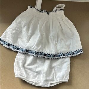 Ralph Lauren Girls White and Blue Kids Outfit